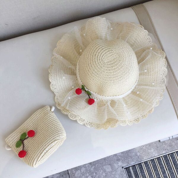 Summer Vibe 夏日櫻桃遮陽藤編帽：圖片 8