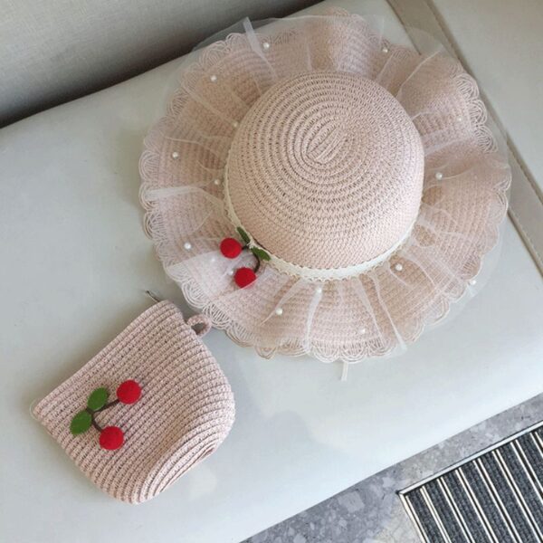 Summer Vibe 夏日櫻桃遮陽藤編帽：圖片 7
