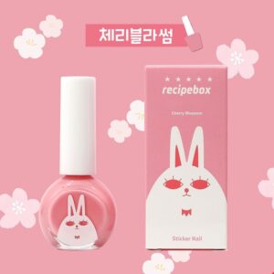 萬聖節優惠-韓國 recipebox 韓兔可撕式水性兒童指甲油-櫻花粉