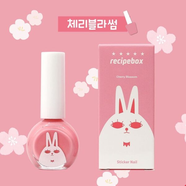 萬聖節優惠-韓國 recipebox 韓兔可撕式水性兒童指甲油-櫻花粉