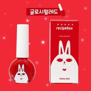 萬聖節優惠-韓國 recipebox 韓兔可撕式水性兒童指甲油-紅寶石