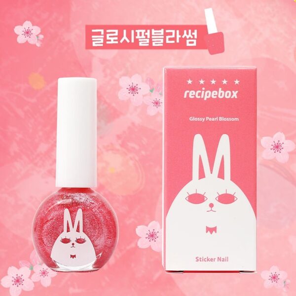 萬聖節優惠-韓國 recipebox 韓兔可撕式水性兒童指甲油-緞面珍珠粉
