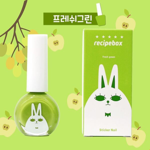 萬聖節優惠-韓國 recipebox 韓兔可撕式水性兒童指甲油-鮮綠色