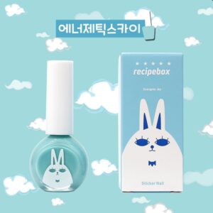 萬聖節優惠-韓國 recipebox 韓兔可撕式水性兒童指甲油-天空藍